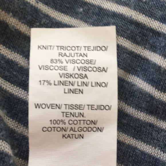 Lucky Brand Woven Striped Tee With Chambray Back - Picture 5 of 7